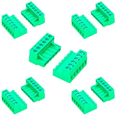 5 Set 5.08mm 6 Pin Male & Female Phoenix Type Connector No Soldering Green Pcb 