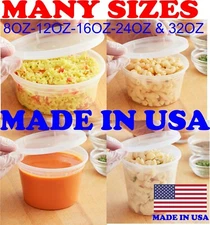 Translucent Round Deli Food/Soup Storage Containers w/Lids Microwavable Plastic