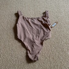 Skims Sienna Square Neck High Cut Thong Bodysuit, Size XXS NWT