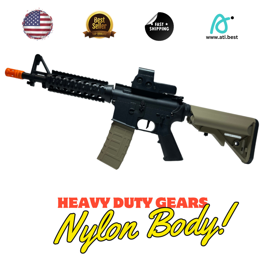 Gel Blaster Ambidextrous M4-666 Nylon w/ Metal Gears & LED Scope  