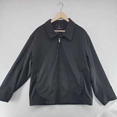 Claiborne Men's Size XL Foam Tech Black Windbreaker Heavy Jacket K21