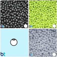 BeadTin Opaque 5mm Round Plastic Beads (700pcs) - Color choice