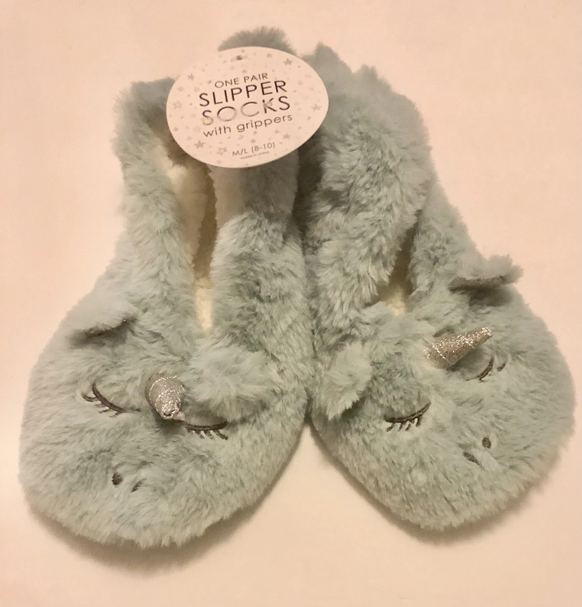 Women s Slipper Socks Grippers Medium 8 10 Mint Green Unicorn eBay