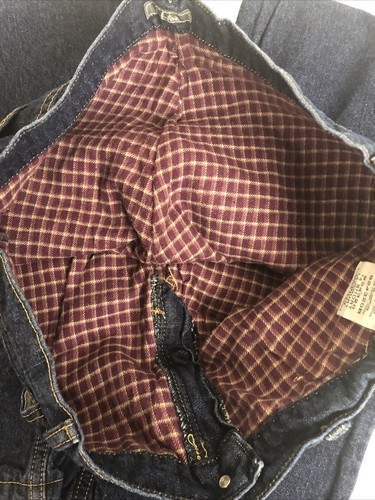 Cabelas Women’s Straight Leg Flannel Lined Blue Jeans Relaxed Fit, 14 Short - Picture 7 of 8