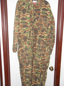 Vintage Trophy Club Duck Camo Coveralls Mens L Insulated Hunting Camouflage A++