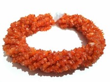 5 Strand Natural Orange Carnelian Chips Nuggets Smooth 4-6mm Beads 34"inch