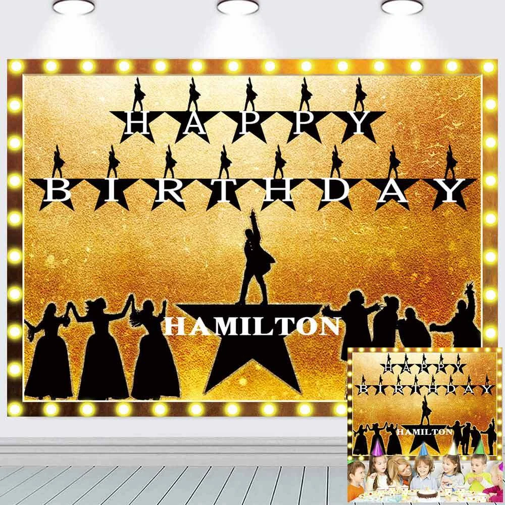 Hamilton Musical Birthday Backdrop Banner Background Party