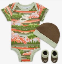 Nike Newborn Baby 3 Piece Set 6–12m Green Unisex Mountain Boxed FV6991‑222