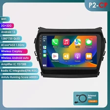 Wireless Carplay Android 13 Car Stereo Radio For Hyundai iX45 Santa Fe 2013-2017
