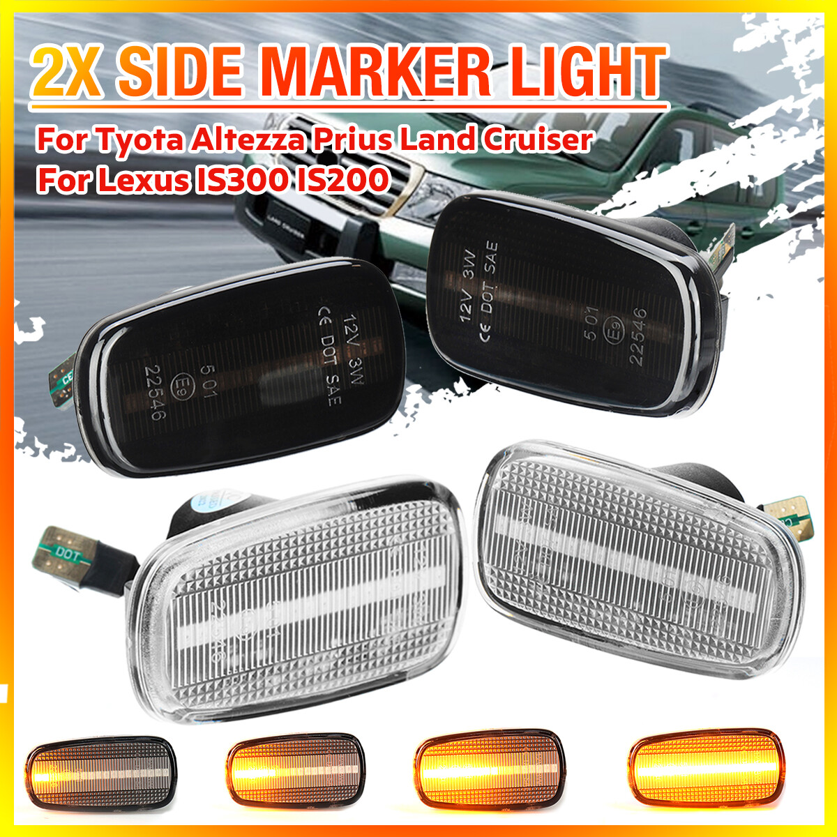 LED Sequential Side Marker Light For Lexus IS200 IS300 LS430