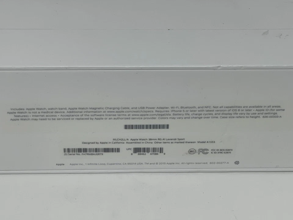 Apple Smart Watch Sport 7000 38mm Rose Gold Alu Case Lavender 316L Ba Wristwatch - Image 4 of 4