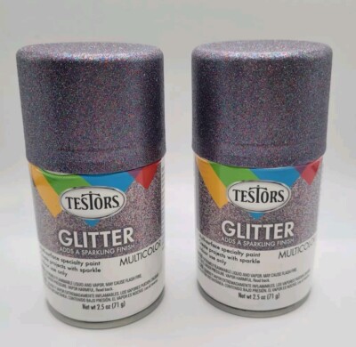 Testors Spray Paint 2.5oz (2 Cans) Multicolor Glitter 308933 Crafts Models 