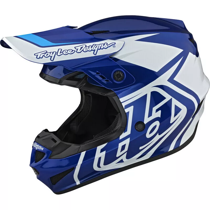 Blue and white dirt bike sale helmets