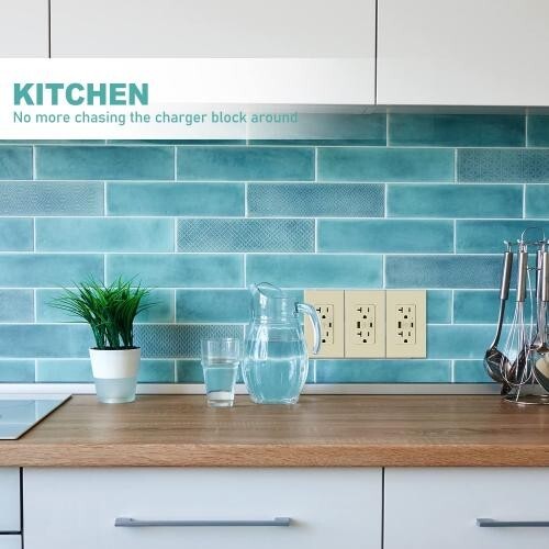 10Pack 4.8A USB C Outlet PD 24W 125 Volt, 20 Amp Tamper-Resistant Outlet 