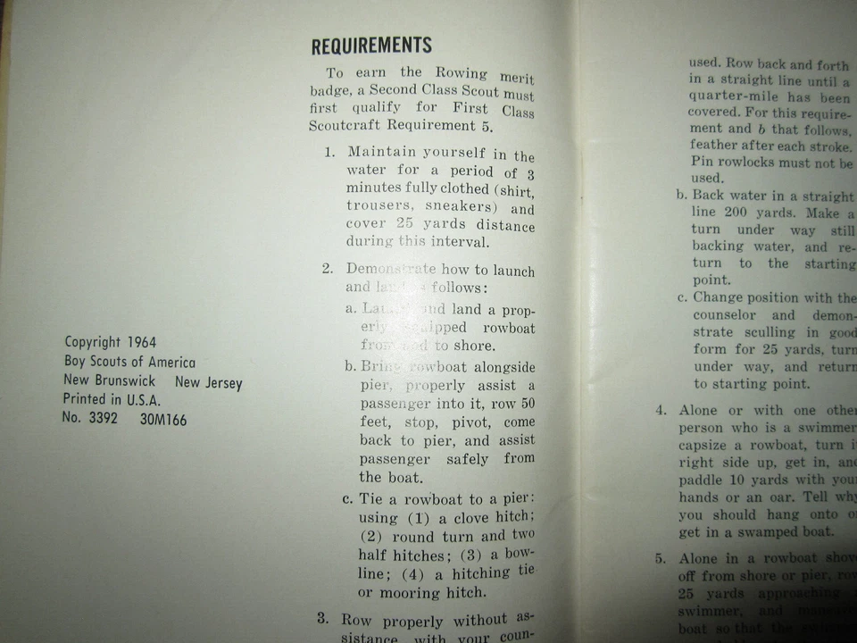 Vtg PB booklet, Rowing - Boy Scouts Merit Badge Series, 1966 - Image 4 of 4
