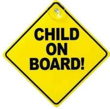 1 child on Board Car Signs | Child Children Window Suction Cup Safety Warning