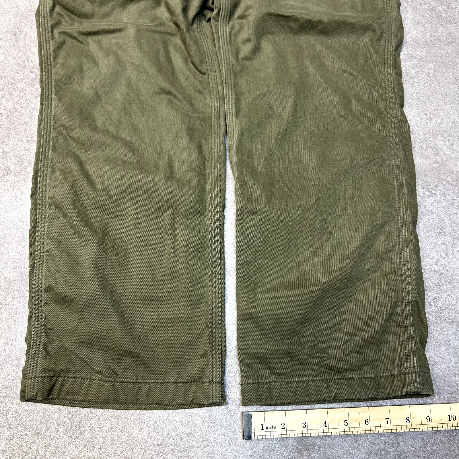 Carhartt Canvas Trousers Mens 40" Blanket Lined Baggy Fit Wide Leg Pants, Green image 6