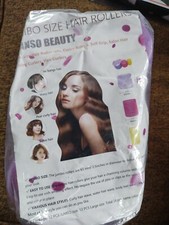 Lot of 12 Jumbo  12 Large Afanso Beauty Hair Roller Set Self Grip Hair Curlers