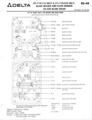 Delta Rockwell BS-4B blade Welder Instructions