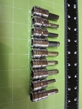 Snap-on Tools Hex + Torx Bit Sockets Lot Of 9pcs 3/8 Drive Sizes In Description