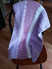 Handmade Baby Crocheted Blanket or Car Seat Cover. 37.5" x 21.5".