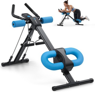 Bauchtrainer Ab Machine für Zuhause mit LCD-Monitor 7,7 kg Schwarz Blau MERACH