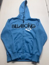 Vtg Y2k Billabong Sweatshirt Hoodie Blue Full Zip Fleece Lined Mens Sz Medium