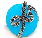  Turquoise 925 Genuine Sterling Silver Ring Sz 9 F8-1 — photo 2