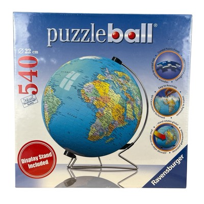 Sealed Puzzleball Globe Ravensburger with Stand 540 piece 3D Jigsaw New USA