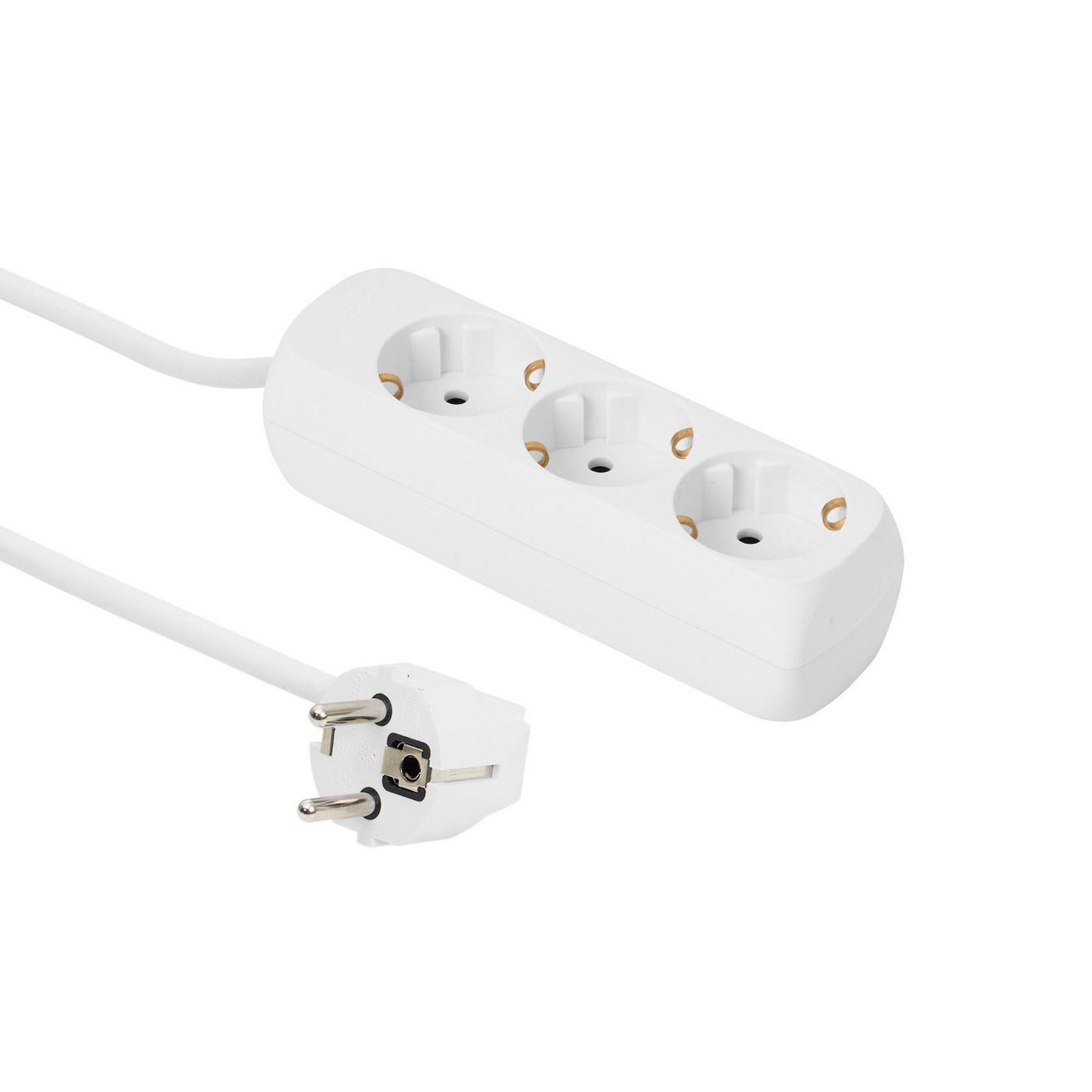 MicroConnect GRU0033W 3-way Schuko Socket 3M White