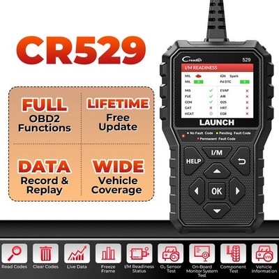 NEU Launch CR529 KFZ Diagnosegerät OBD2 Scanner Fehlerspeicher Auslesen Löschen