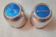 2 WELD RACING RODLITE DRAGLITE MAG WHEEL CENTER CAPS ALUMINUM  