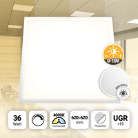 Led Panel 62X62 Neutralweiß 4000K 36W Dimmbar 0-10V UGR<19 Slim Alu Pls3.0
