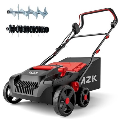 MZK 15inch 2in1 Electric Dethatcher and Scarifier w/Removeable 5Position Heig...
