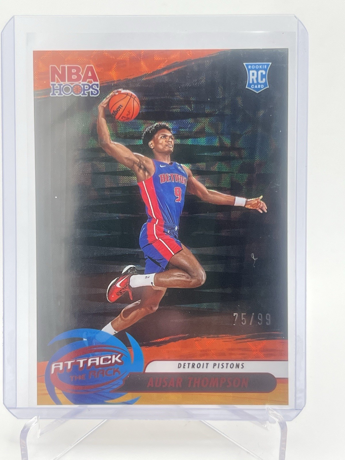 2023-24 NBA Hoops - Attack The Rack #3 Ausar Thompson - Hyper Red 75/99 (RC)
