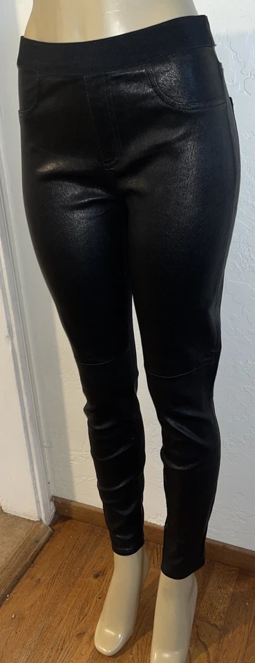 Leggings Pantalones Vintage GAP 1969 Pull-On 100% Cuero Cordero Real Negro Talla 31 (12) Foto 3 de 4