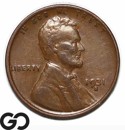 1931-S Lincoln Cent Wheat Penny, Choice XF++/AU Better Date