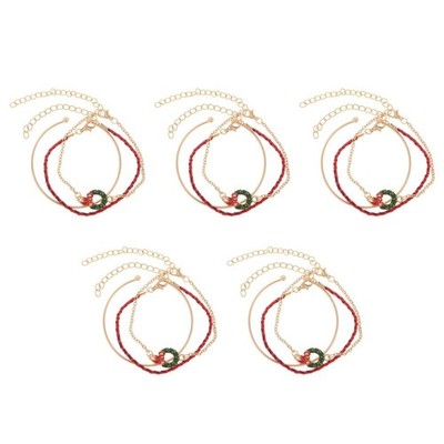 5 Sets Armbandset Für Damen Weihnachtsarmband Weihnachtsstrumpffüller