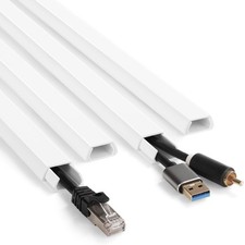 66in White Wire Covers for Cords Kit, Wall Cord Hider, Cord Covers for Wires ...