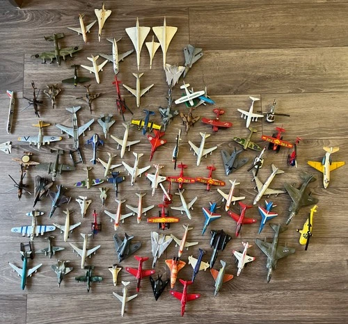 Giant Collection Of Vintage Metal Planes & Helicopters Dinky Matchbox Corgi ERTL