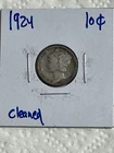 1924 10¢ Mercury Dime -Lightly Cleaned BUT Free Shipping!-