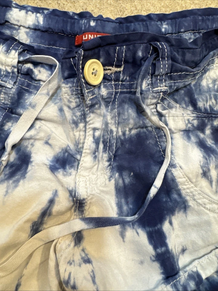 Pantalones cortos para mujer Y2K tiro bajo Union Bay talla 3 juniors azul blanco vintage Foto 3 de 4