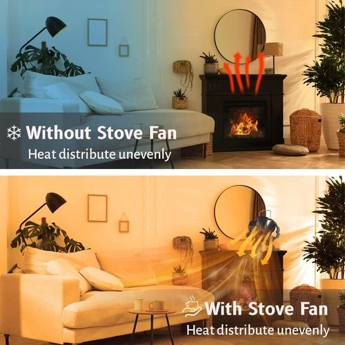 Ventilador de horno chimenea estufa de leña estufa eléctrica ventilador 6 vuelos distribución de calor silencioso - Imagen 9 de 15