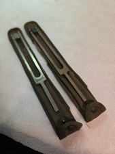 2 Vtg Military Teletype Tuning Forks NANASICO NONAME 180 VPS w/ Cases