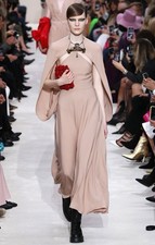VALENTINO RUNWAY CAPE EFFECT SILK CREPE MIDI DRESS IT 40