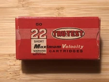 RARE EMPTY…TRU-TEST..22 SHORT RIFLE MAXIMUM VELOCITY AMMO BOX..Only One On EBay