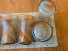 Eight Vintage Orange Swirl Juice Glasses-4 Inches Tall-5 Ounces — photo 6