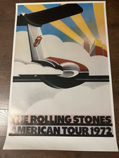 Poster originale originale autentico Rolling Stones Exile Tour 1972 vintage
