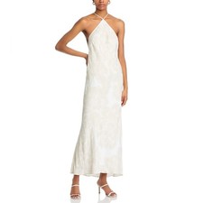 FARM Rio Off White Maxi Dress with Floral Print and Beaded Neck Strap