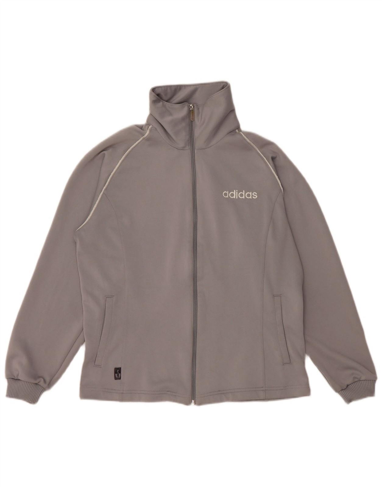 Adidas Womens Tracksuit Top Jacket UK 14 Medium Grey CH12